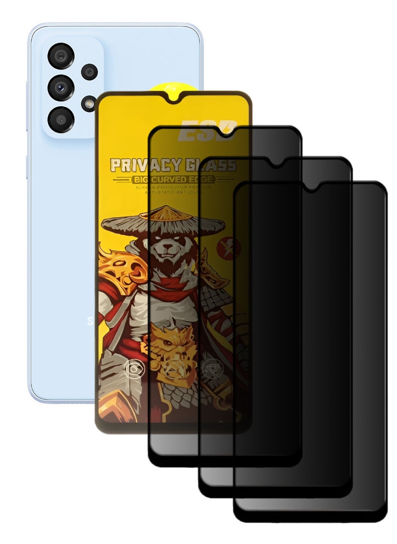 ESD 3 Pieces Tempered Dustproof Privacy Glass Screen Protector Compatible For Samsung Galaxy A33 5G - Image 1