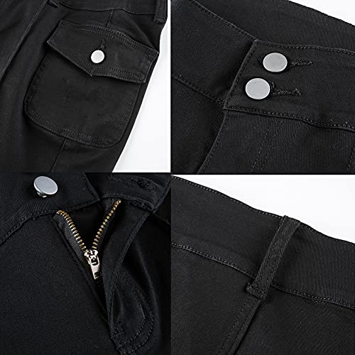 HBER Low Rise Flare Pants for Women Bell Bottom Black Bootcut Leggings Y2k - Image 4