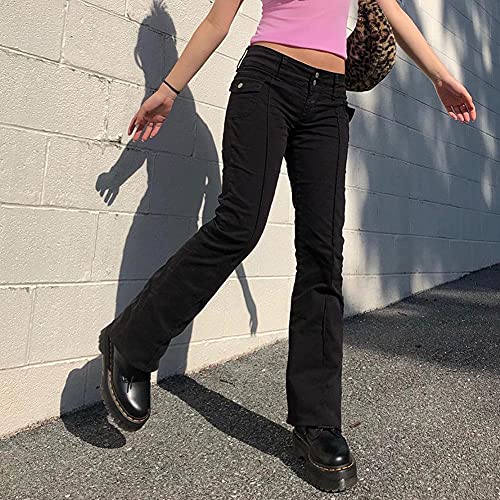HBER Low Rise Flare Pants for Women Bell Bottom Black Bootcut Leggings Y2k - Image 2