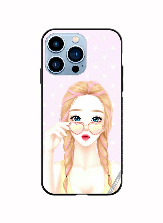 VR CREATIVE Protective Case Cover For Apple iPhone 14 Pro Max Heart Sunglass Girl Design Multicolour - Image 1