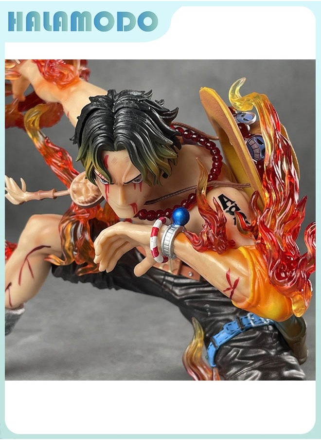 HALAMODO - One Piece Battle-damaged Fire Fist Ace in Resonance Series, Trendy Anime Figure Model, Decoration Gift 20 cm - Image 1