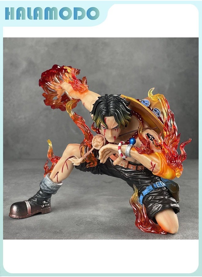 HALAMODO - One Piece Battle-damaged Fire Fist Ace in Resonance Series, Trendy Anime Figure Model, Decoration Gift 20 cm - Image 1