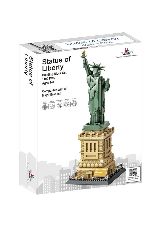 Apostrophe Games Apostrophe Games Statue of Liberty Building Block Set (1,409 Pieces) New York's Statue of Liberty Famous Landmark Series - Architecture Model for Kids and Adults  - Image 4