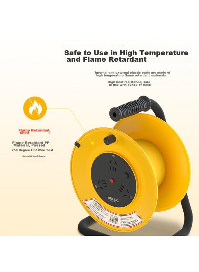 Delixi New National Standard Reel Socket/power Strip/engineering Reel Socket/overheat Protection Cable Reel Socket/power Strip, Empty Reel, Can Hold 25 Meters Of Cable - Image 4