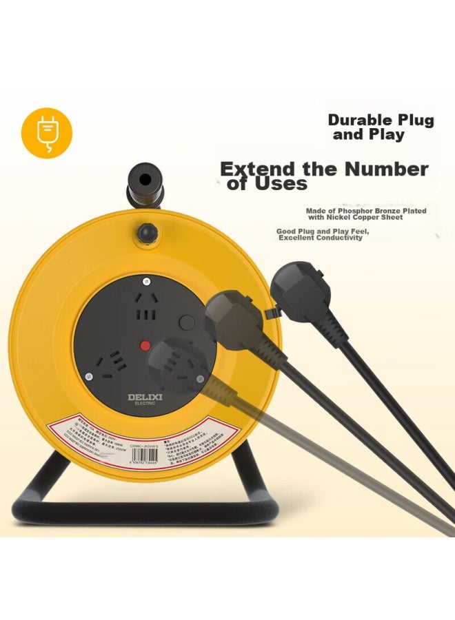 Delixi New National Standard Reel Socket/power Strip/engineering Reel Socket/overheat Protection Cable Reel Socket/power Strip, Empty Reel, Can Hold 25 Meters Of Cable - Image 5
