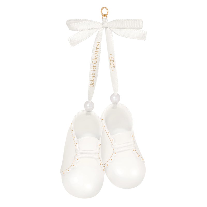 Hallmark Keepsake Christmas Ornament 2025, Baby's 1st Christmas Baby Booties 2025, Porcelain - Image 1