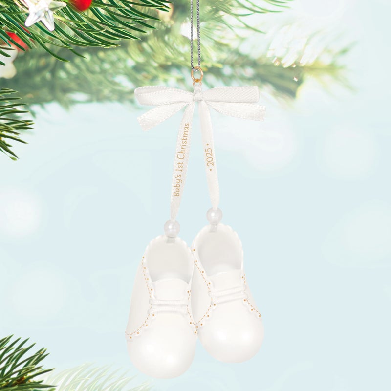 Hallmark Keepsake Christmas Ornament 2025, Baby's 1st Christmas Baby Booties 2025, Porcelain - Image 2