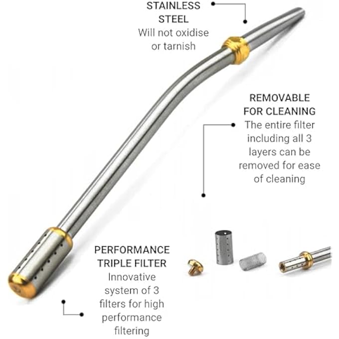 تيلاند حصيرة شرب متينة مع فلتر لأوراق الشاي السائبة ومصفاة وقشات التحريك من Yeba Mat مقاس 17 سم، لون برونزي - Image 4
