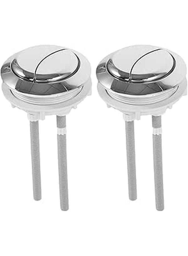Dual Flush Toilet Tank Replacement Push Button Kit 2 Pieces Small Button White - Image 1