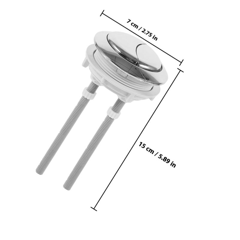 Dual Flush Toilet Tank Replacement Push Button Kit 2 Pieces Small Button White - Image 3