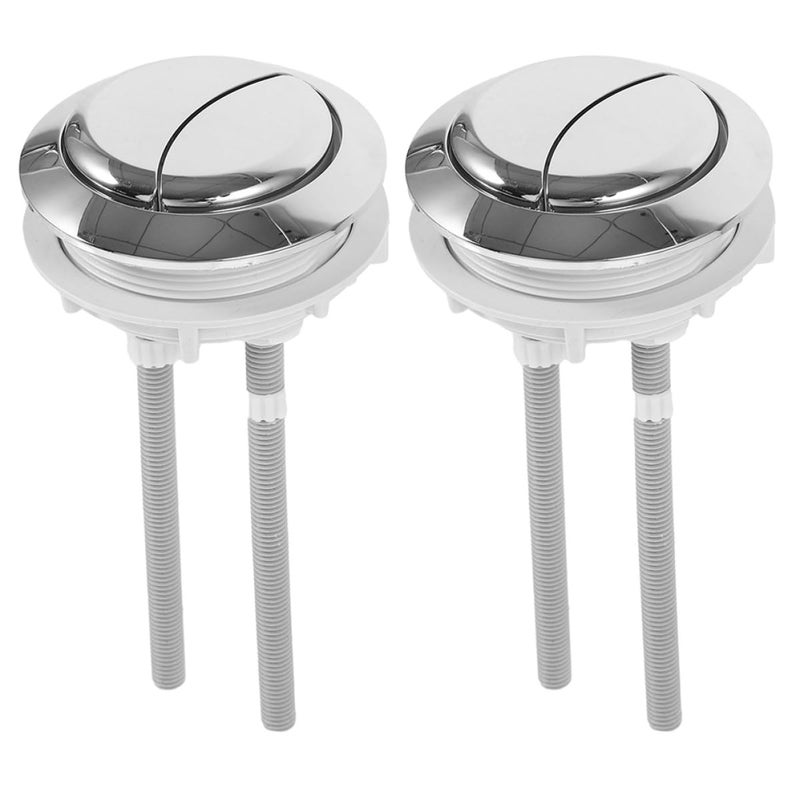 Dual Flush Toilet Tank Replacement Push Button Kit 2 Pieces Small Button White - Image 2