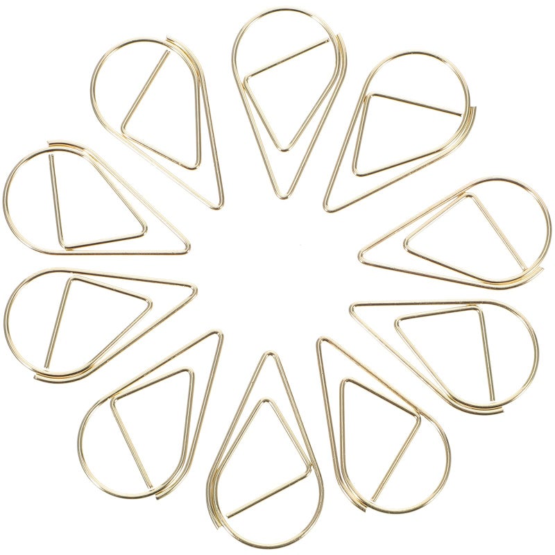 Metal Dripping Shaped Paper Clips 10pcs Creative Decorative Office School Home Supplies - Image 2