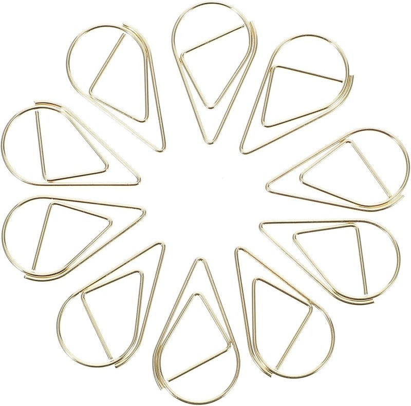 Metal Dripping Shaped Paper Clips 10pcs Creative Decorative Office School Home Supplies - Image 1