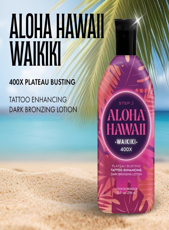 Brown Sugar Aloha Hawaii Waikiki Tanning Lotion, Step 2, 400X Plateau-Busting Island Dark Bronzer with Kukui, Carrot Oil & Coconut Hydration, 10 Fl Oz - Image 2