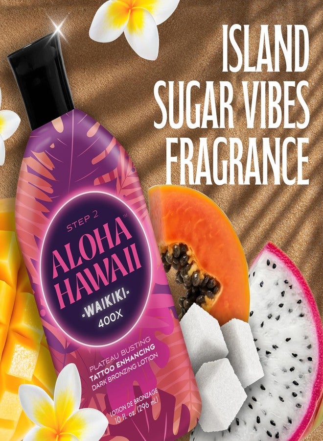Brown Sugar Aloha Hawaii Waikiki Tanning Lotion, Step 2, 400X Plateau-Busting Island Dark Bronzer with Kukui, Carrot Oil & Coconut Hydration, 10 Fl Oz - Image 5