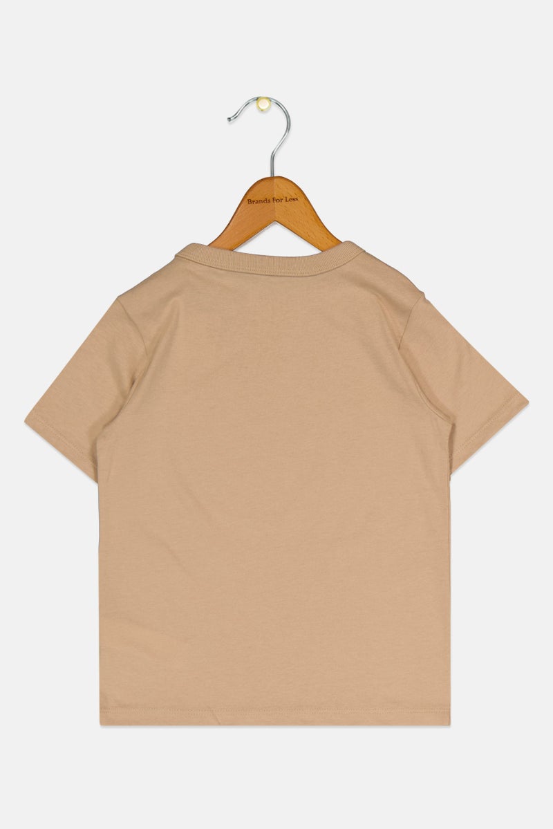 The Children's Place Toddlers Boy Crew Neck Short Sleeve Graphic Print T-Shirt, Tan - Image 3