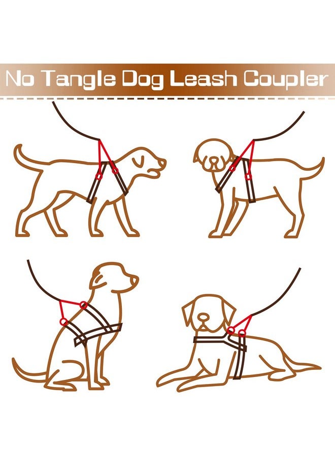 Reginary 4 Pieces No Tangle Dog Leash Couplers Black Double Clip Leash for Dogs Two Clasp Dog Double Leashes 0.6 Inch Wide Heavy Duty Nylon Leash Splitter for Large Dogs Pet Walking Supplies, 4 Inch  - Image 2