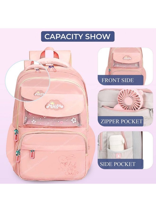 FunBlast Multi-Purpose School Bag for Kids Girls - Large Capacity Backpack for College, Travel, Picnic - Lightweight (46 X 32 X 16 CM) (Pink) - Image 4