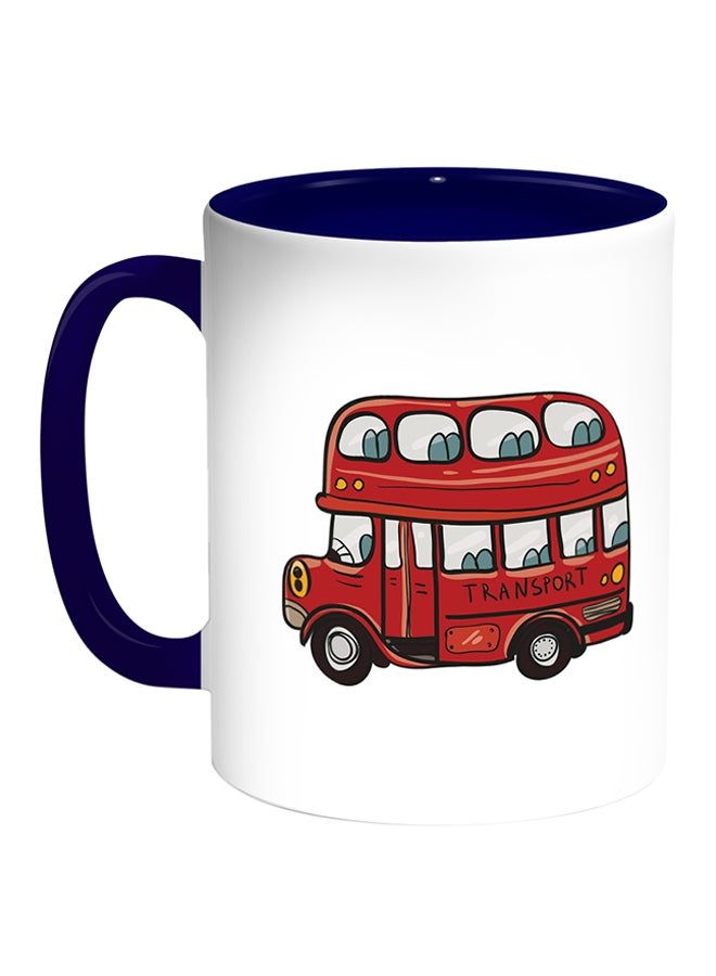 RKN Bus With Two Roles Printed Coffee Mug White/Blue 11ounce - Image 2