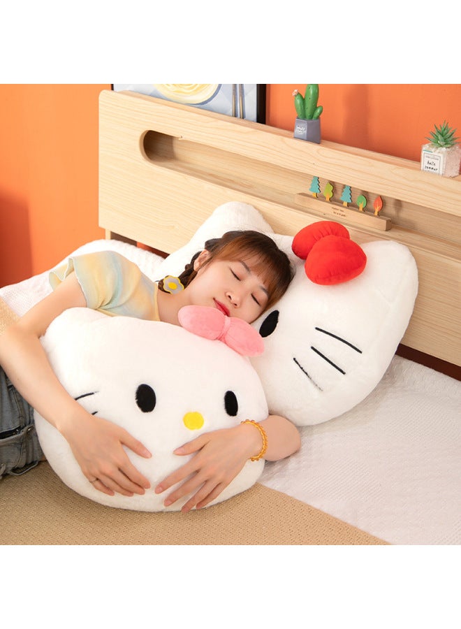Hellokitty Pillow Cute Big Head Sofa Cushion Cat Head Plush Pillow High Color Value Cartoon Girl Pillow-Specifications:30*40cm（0.3kg）-Color:Kt Cat Pillow-pink Bow - Image 3