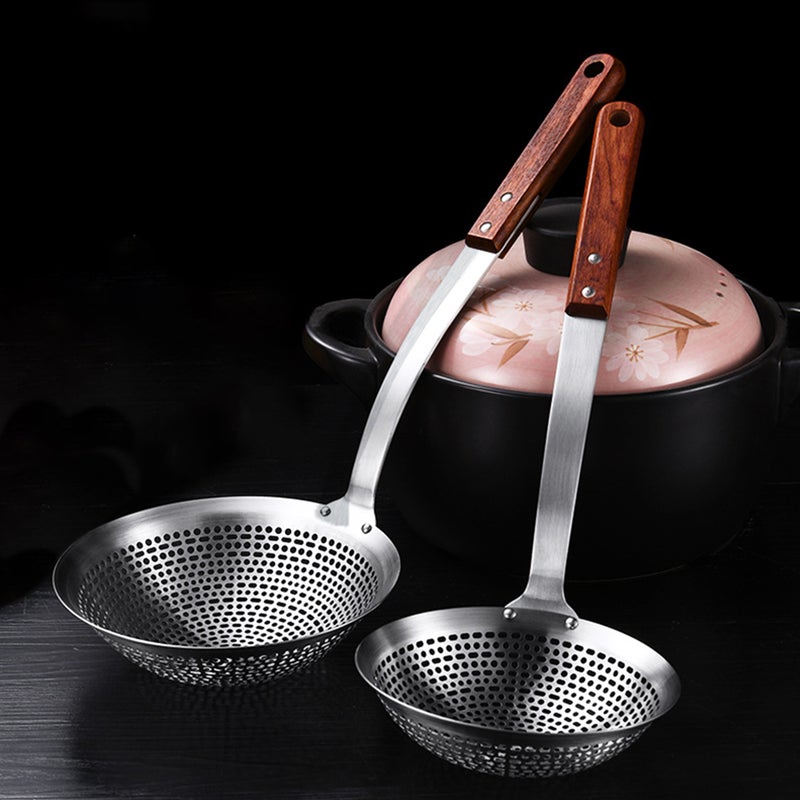 Stainless Steel Skimmer Filter Spoon Practical Hot Pot Spoon Handle Scoop - Image 1