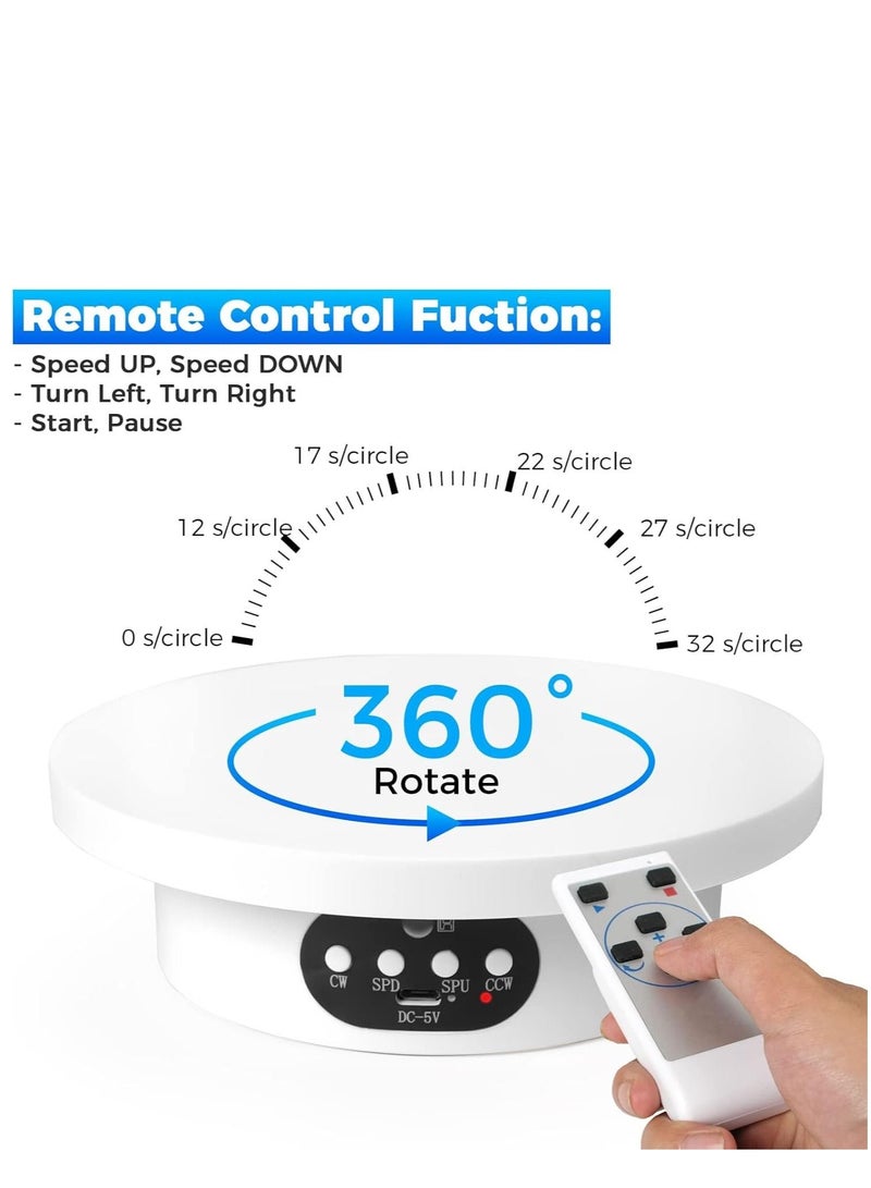KASTWAVE Remote Control Motorized Rotating Display Stand for Epoxy Glitter Tumbler, Cup Display Turner, 360 Electric Rotating Turntable Stand for Photography Crafts Jewelry Display, Motorized Lazy Susan - Image 2