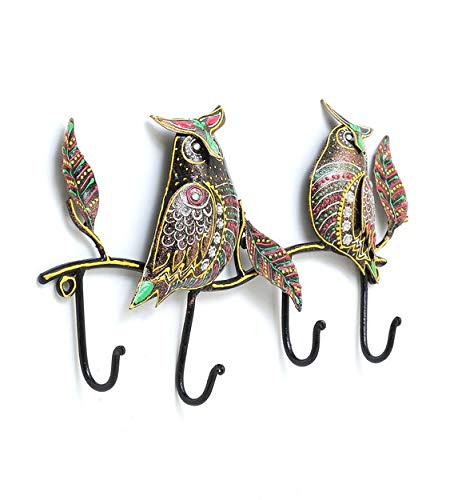 Multicolor Handmade Owl Shape Iron Key Holder Size LxWxH 3x14x8 Inch  - Image 4