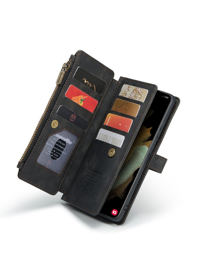 CaseMe High Luxury Card For Magnetic Phone Case Leather Case-Color:Black-Applicable Model:SM-A12  - Image 4