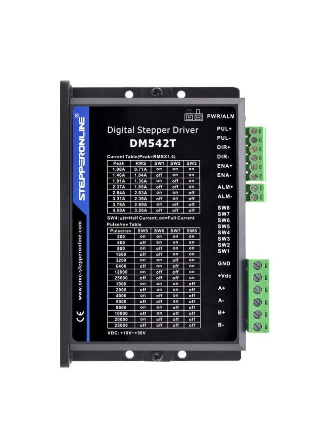 STEPPERONLINE Stepper Motor Driver/Stepper Motor Driver DM542T 1.0-4.2A 20-50VDC for Nema 17, 23, 24 Stepper Motor - Image 1