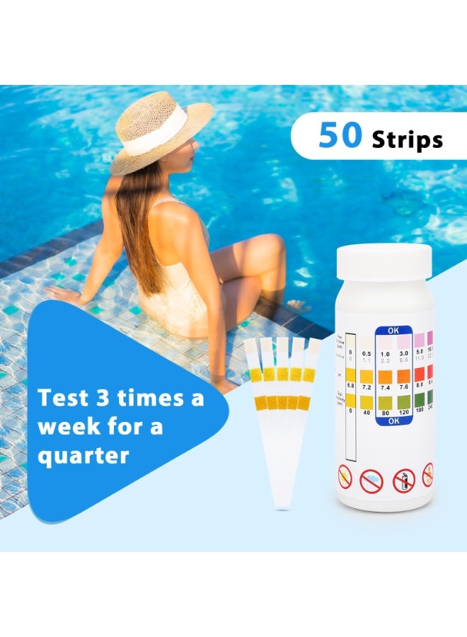 NajmStyle Hot Tub Test Strips 3 in 1, Pool Clearwater Test Strips for ph Chlorine Ketone Bromine Tests Strip, Swimming Pools Clear Wate Dip & Lazy Spa Total Alkalinity Accurate Testing Accessories Kit - Image 5
