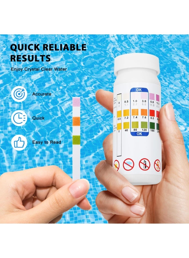 NajmStyle Hot Tub Test Strips 3 in 1, Pool Clearwater Test Strips for ph Chlorine Ketone Bromine Tests Strip, Swimming Pools Clear Wate Dip & Lazy Spa Total Alkalinity Accurate Testing Accessories Kit - Image 3