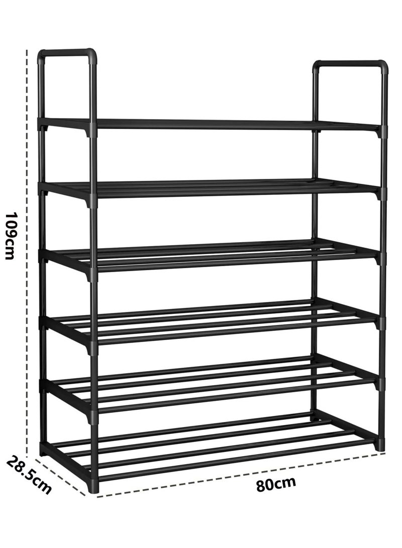 ARNOTEC Shoe Rack 6 Tier Metal Stackable Organizer Storage Shelf Hold 30-36 Pairs for Closet Entryway Bedroom, Black  - Image 3