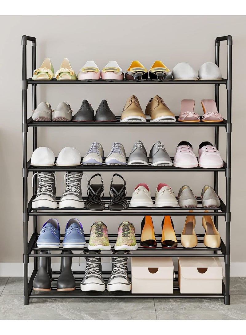 ARNOTEC Shoe Rack 6 Tier Metal Stackable Organizer Storage Shelf Hold 30-36 Pairs for Closet Entryway Bedroom, Black  - Image 4