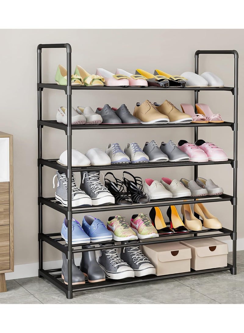 ARNOTEC Shoe Rack 6 Tier Metal Stackable Organizer Storage Shelf Hold 30-36 Pairs for Closet Entryway Bedroom, Black  - Image 2