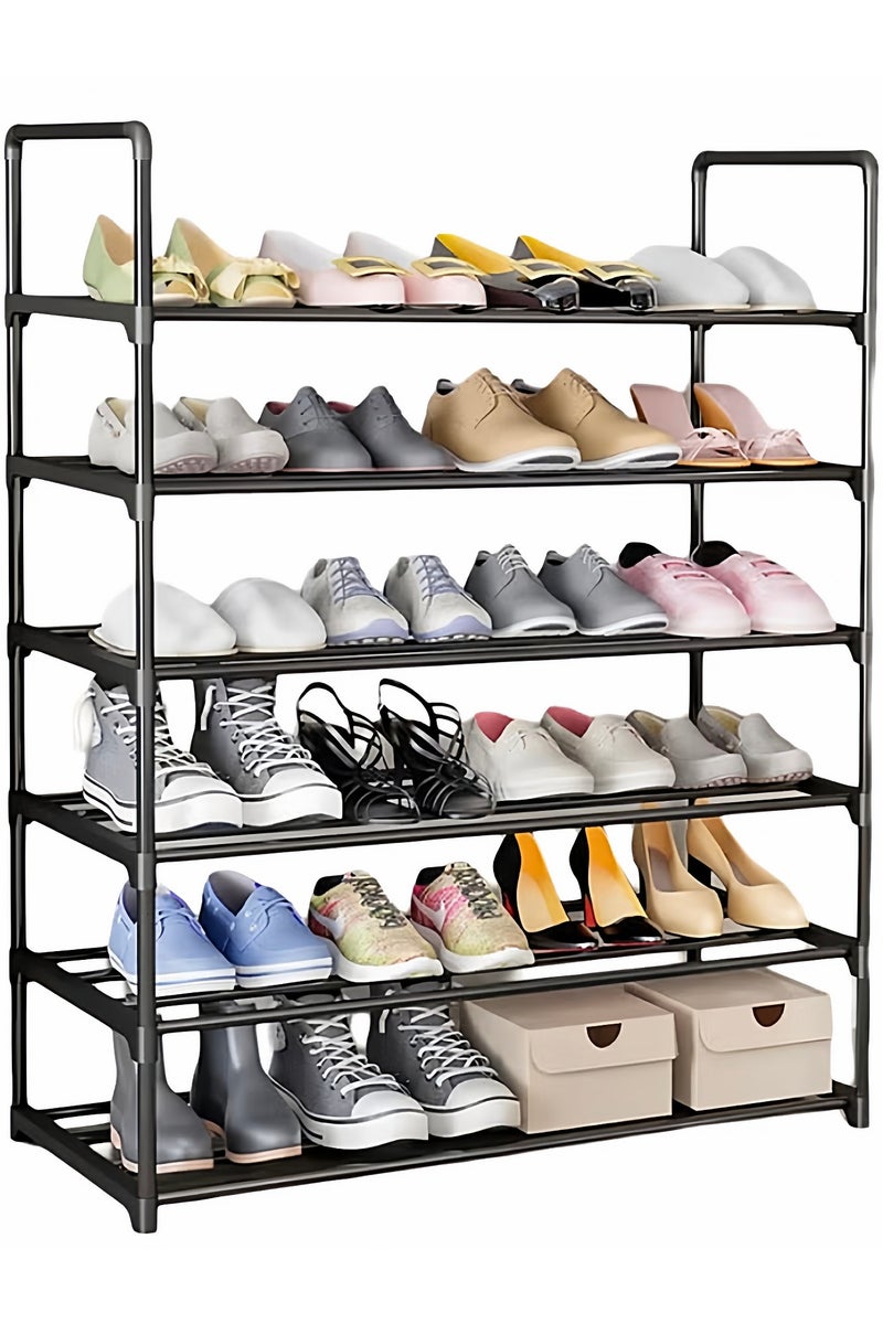 ARNOTEC Shoe Rack 6 Tier Metal Stackable Organizer Storage Shelf Hold 30-36 Pairs for Closet Entryway Bedroom, Black - Image 1