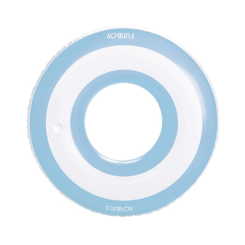 FUNBOY Giant Light Blue Stripe Inflatable Tube Pool Float with Cup Holder 48 Large Pool Float for Adults Inner Tube Swimming Pool Toys Swim Rings Pool Lounger Float for Pool Party Summer - Image 2