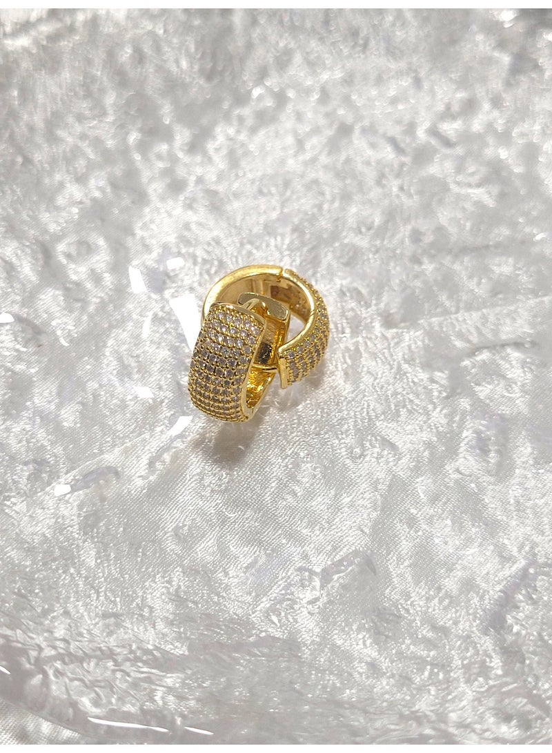 Minorisa 18K Gold-Plated Zircon Cuff Earring - Image 4