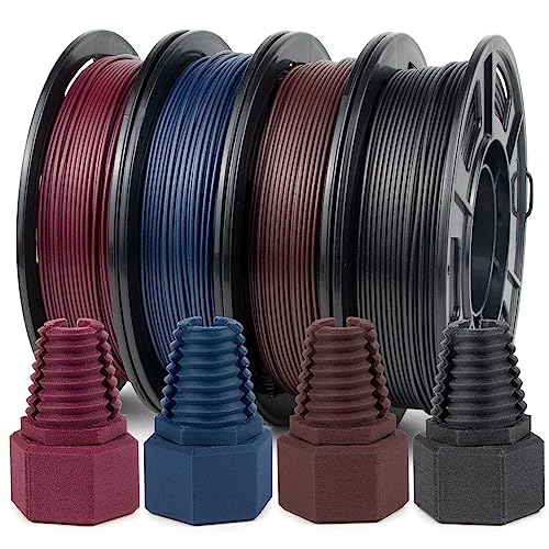 iSANMATE PETG 3D Printer Filament, Colorful Carbon Fiber Filament, PETG Filament 1.75mm Bundle(Black, Red, Coffee, Blue), High-Accuracy +/- 0.03 mm Carbon Fiber PETG, 250g x 4 Spool - Image 1