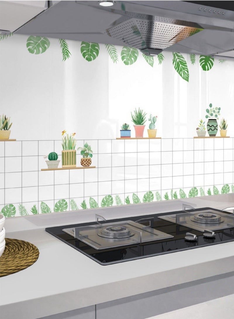 عنيد لفة واحدة من ورق جدران بتصميمات جذابة، ملصق مقاوم للزيت والماء للمطبخ، ورق جدران مقاوم لدرجات الحرارة العالية، ملصق جداري للمطبخ والحمام (60 × 500 سم) - Image 1