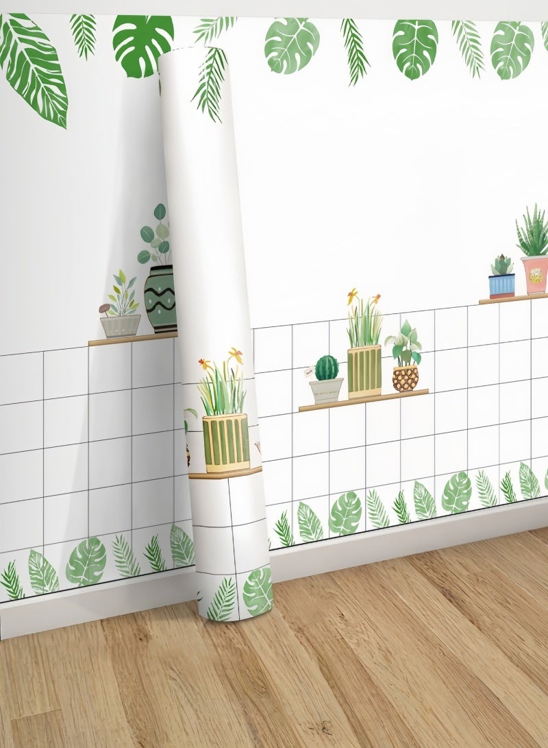 عنيد لفة واحدة من ورق جدران بتصميمات جذابة، ملصق مقاوم للزيت والماء للمطبخ، ورق جدران مقاوم لدرجات الحرارة العالية، ملصق جداري للمطبخ والحمام (60 × 500 سم) - Image 3