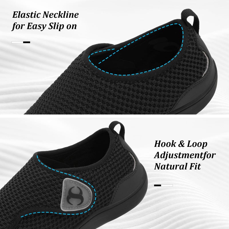 Scurtain Womens Barefoot Shoes Wide Toe Box Walking Shoes Comfortable Diabetic Nursing Shoe Non Slip Swollen Feet Orthopedic Shoes Black Wide Width Sneakers Size 6.5 - Image 3