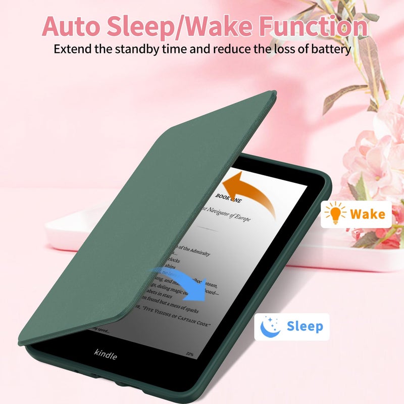Sanyetral Protective Case with Magnetic TPU Back and Auto Wake/Sleep Function, Not for TCL Remarkable Kobo -Dark Green - Image 4