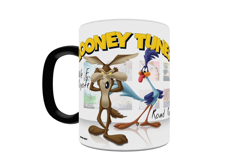 Looney Tunes  Wile E Coyote and Road Runner  One 11 oz Morphing Mugs Color Changing Heat Sensitive Ceramic Mug  Image Revealed When HOT Liquid Is Added