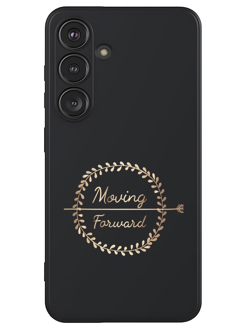 Theodor Protective Slim Fit Case Liquid Silicone Cover with Full Body Protection Anti-Scratch Shockproof Case For Samsung Galaxy S25 Plus (Black) - Moving Forward - Image 1
