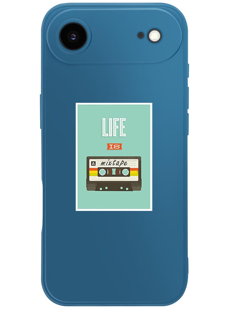 Theodor Protective Slim Fit Case Liquid Silicone Cover with Full Body Protection Anti-Scratch Shockproof Case For Apple iPhone 17 Air (Blue) Life is a Mixtape - Image 1