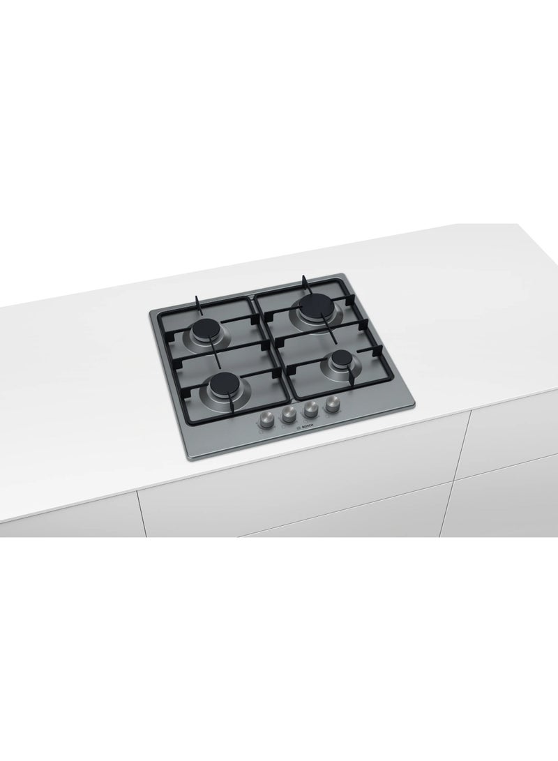 BOSCH Built-in Gas Hob Series 4 - 60 Cm - Cast Iron Holders - 4 Burners - Stainless Steel -Fall Safety - 4 PGP6B5K60Q silver - Image 3