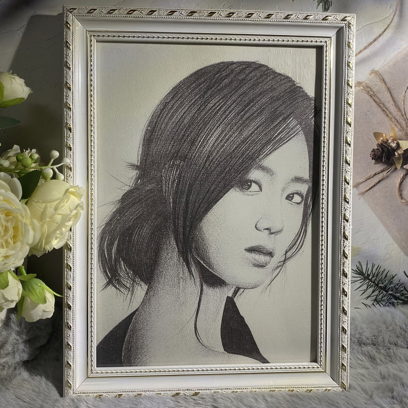 Custom Hand Drawn Pencil Portraits Personalized Artwork Featuring Your Photos Of People And Pets Colorful Colored Pencil Sketches Unique Commemorative Gifts Transforming Real Photos Into Hand Drawn Images Couple Portraits Anniversary Gifts 8.27 X 11.42 Inches With Frame - Image 4