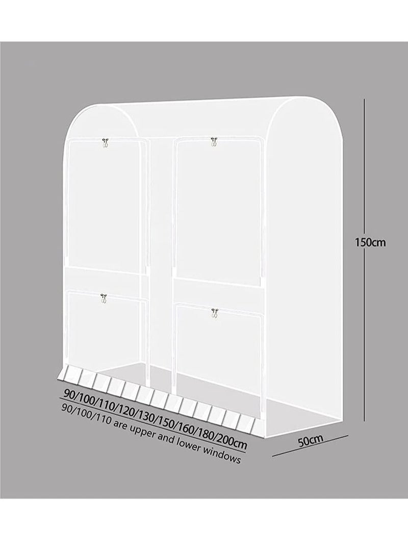 Garment Rack Cover, Reusable Clothing Protector, Large Capacity Dustproof Waterproof, Translucent, 63"×59"×19.7"