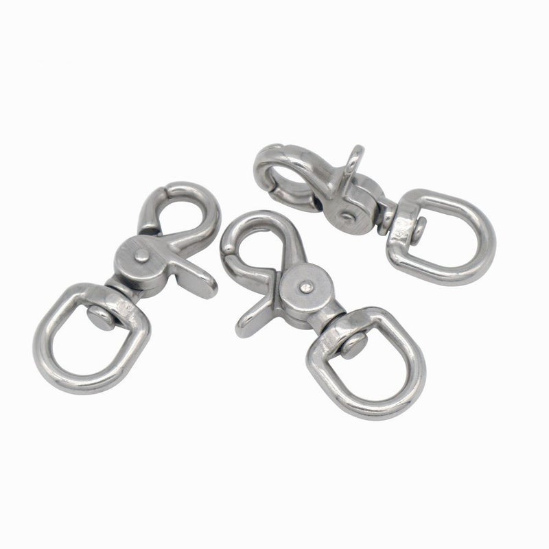 3Pcs 316 Stainless Steel Heavy Duty Rotating Spring Buckle For Marine Boat Diving - Image 1