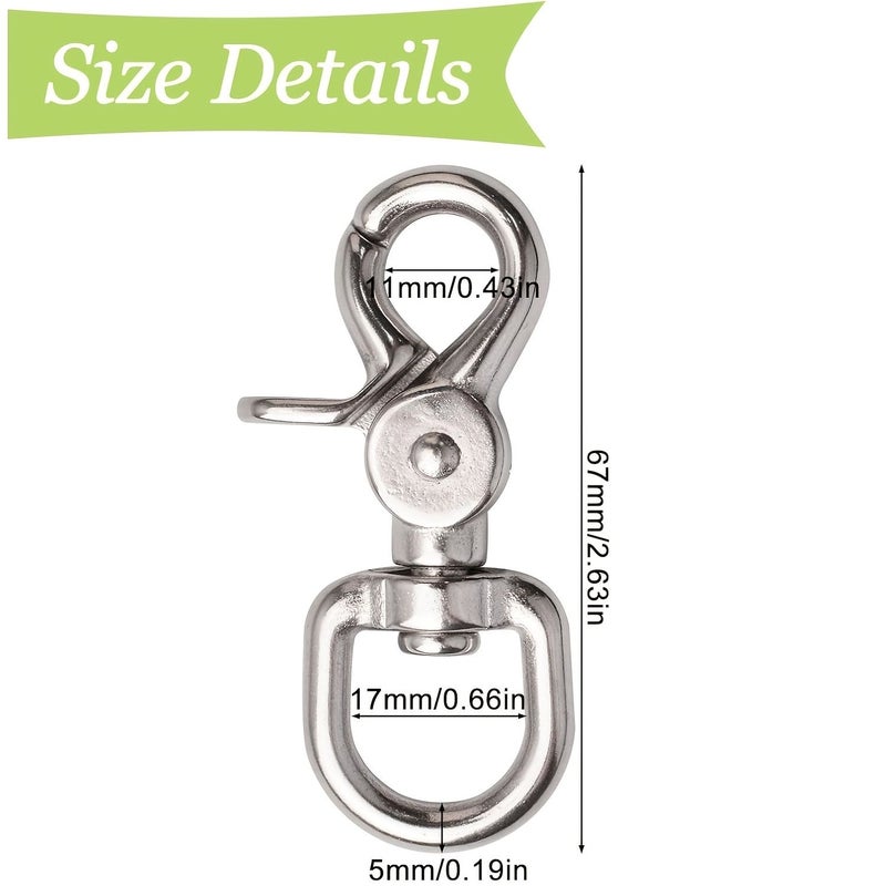 3Pcs 316 Stainless Steel Heavy Duty Rotating Spring Buckle For Marine Boat Diving - Image 2